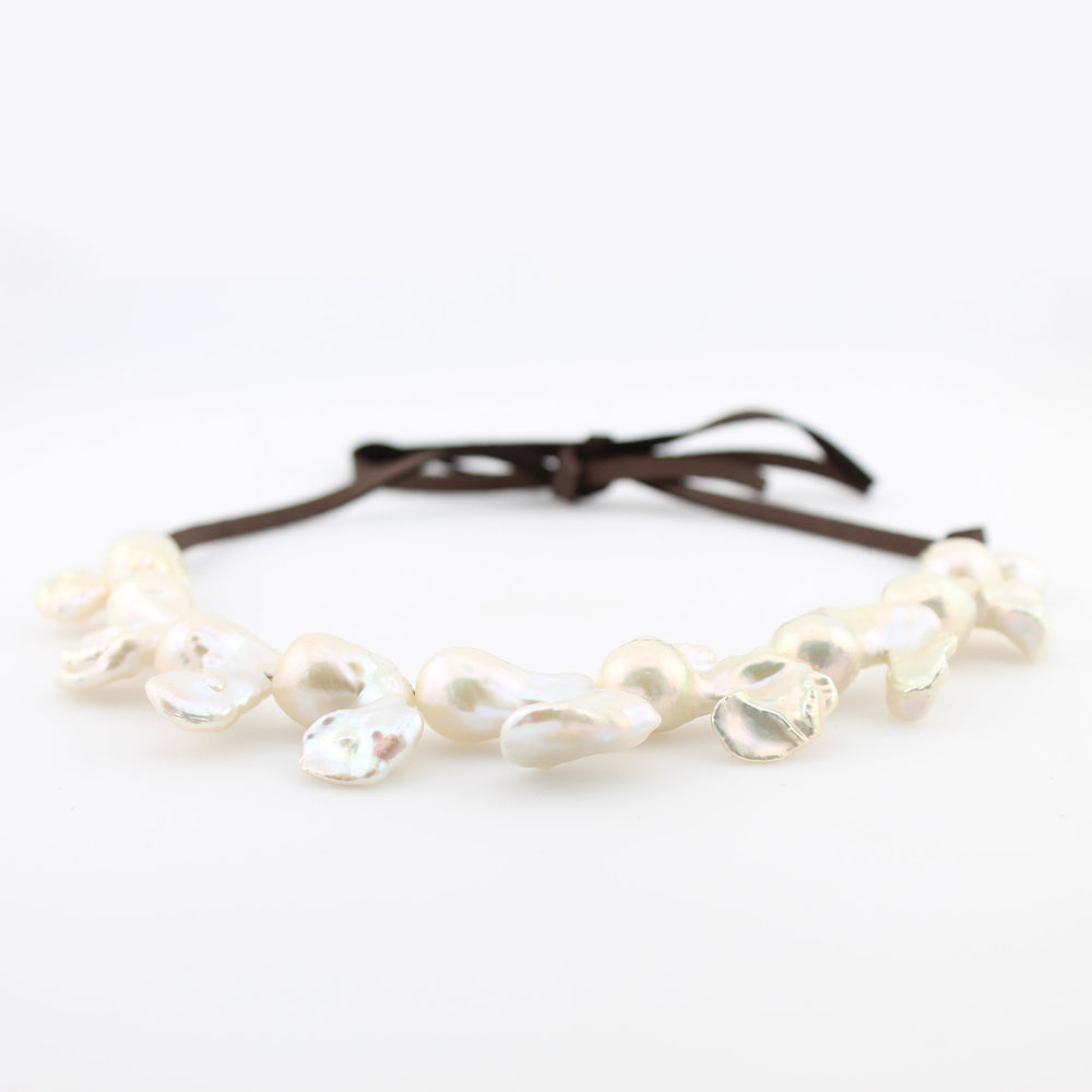 Twin Baroque Pearl Choker (White)