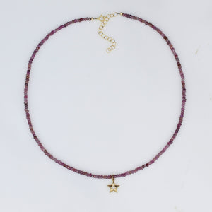 Gemstone Choker with Diamond Charm