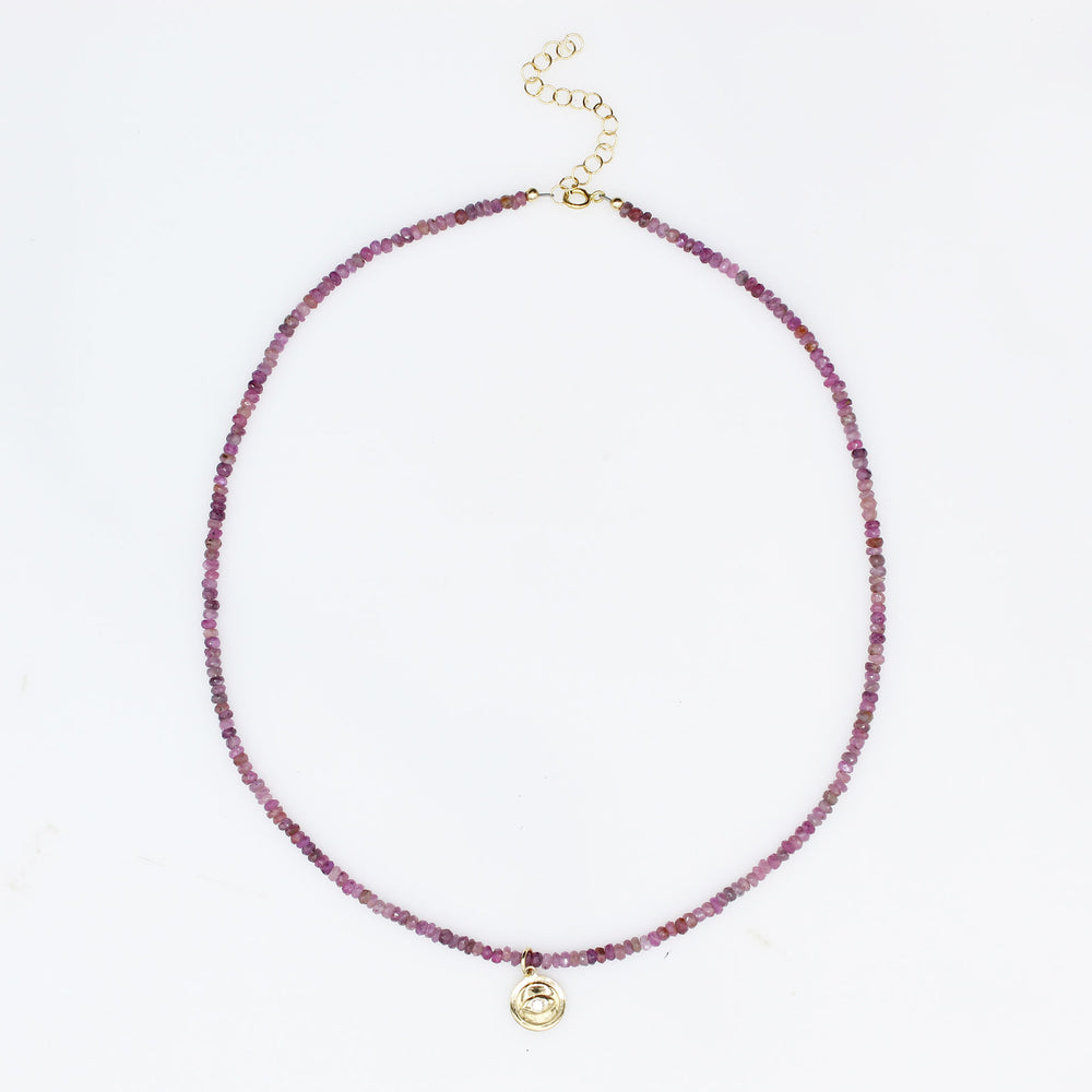 Gemstone Choker with Diamond Charm