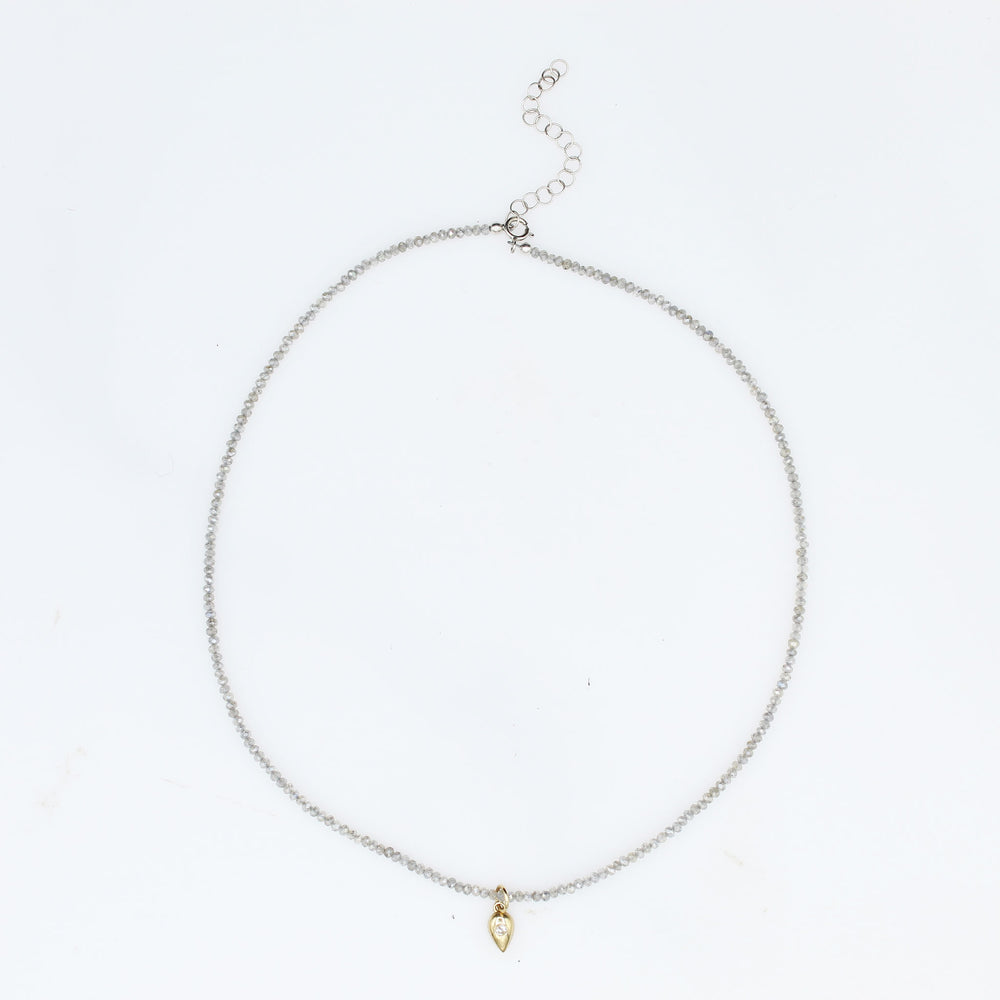 Gemstone Choker with Diamond Charm