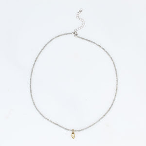 Gemstone Choker with Diamond Charm