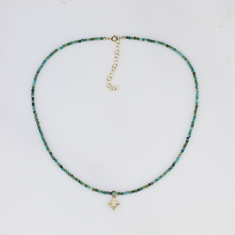 Gemstone Choker with Diamond Charm