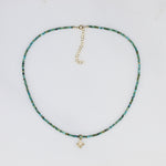 Gemstone Choker with Diamond Charm